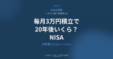 月3万円積立で20年後いくら？NISAシミュレーション完全版【2026年版】
