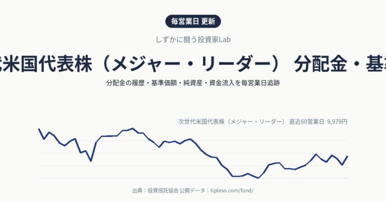 次世代米国代表株（メジャー・リーダー） 分配金・基準価額
